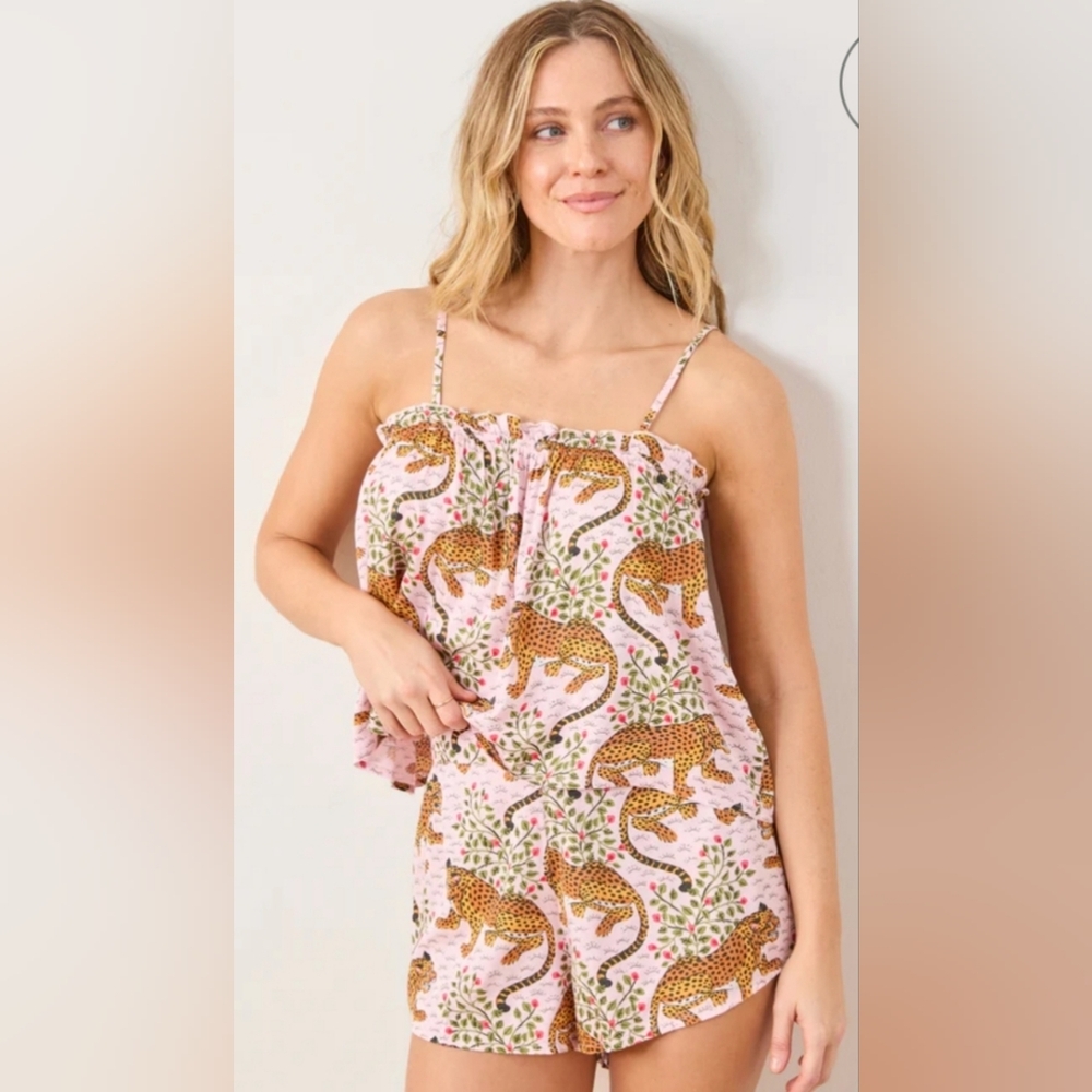 Like New, Printfresh Eco Satin Getting Ready Set, Baghera Blush, Size Small